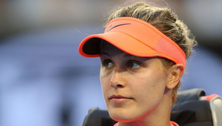 Eugenie Bouchard looks on