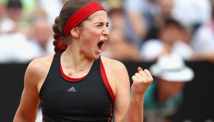Jelena-Ostapenko celebrating