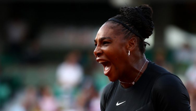 Serena Williams reacts