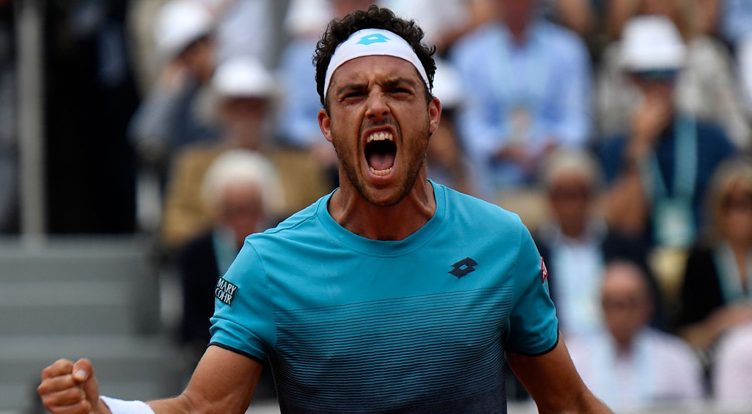 Marco Cecchinato celebrates