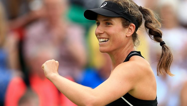 Johanna Konta celebrates
