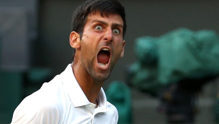 Novak Djokovic screaming