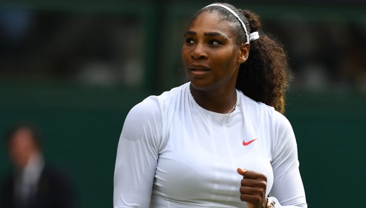Serena Williams looks on