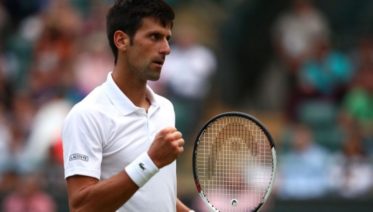 Novak Djokovic celebrates