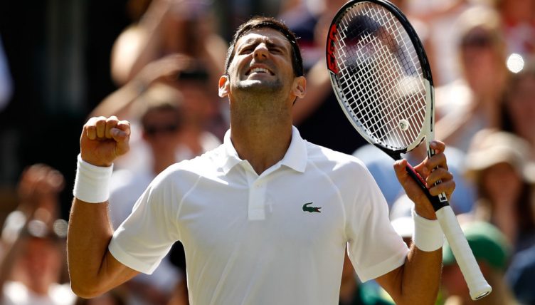 Novak Djokovic celebrates
