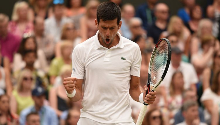 Novak Djokovic celebrates