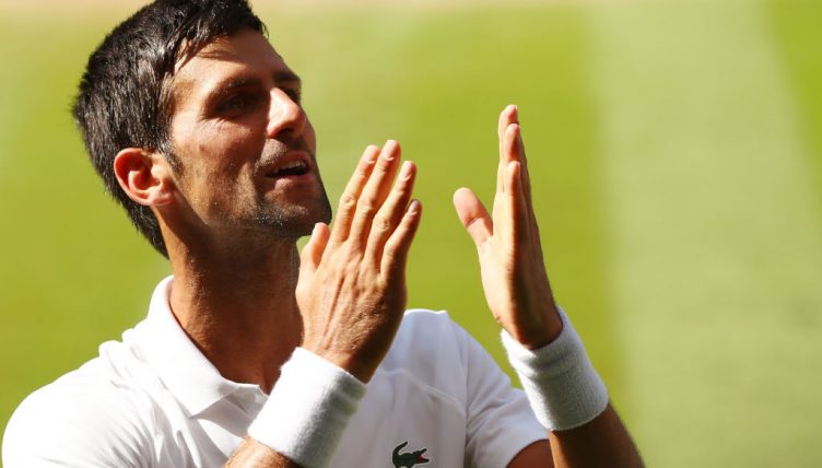 Novak Djokovic celebrates
