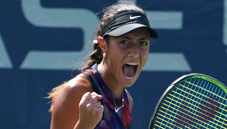 Olga Danilovic celebrates