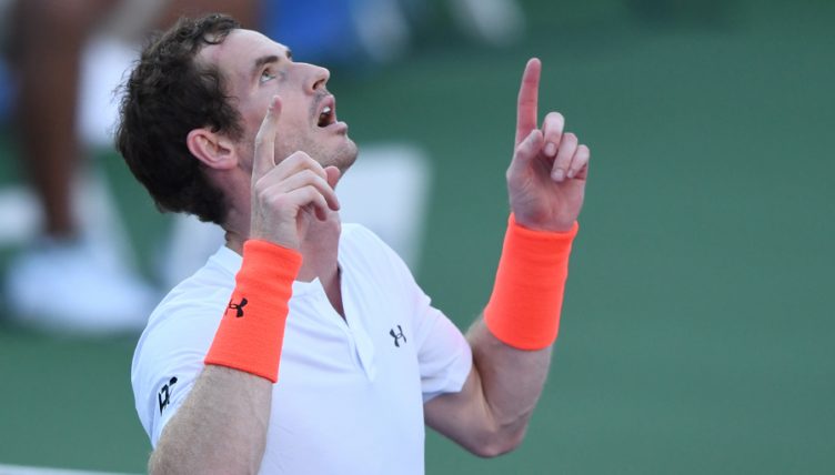 Andy Murray celebrates after win