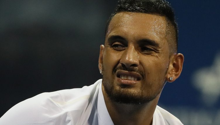Nick Kyrgios pulling a face