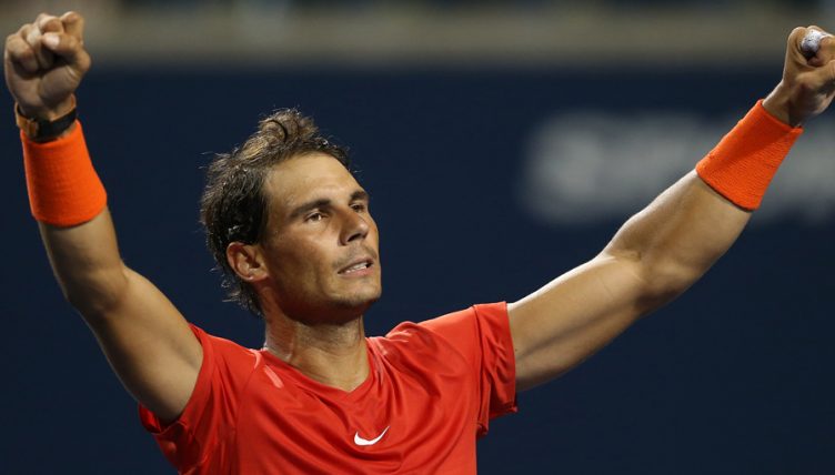 Rafael Nadal celebrates Rogers Cup ahead of US Open