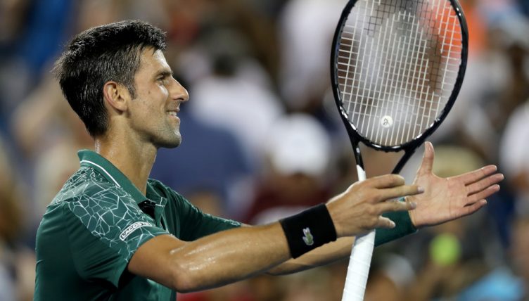 Novak Djokovic celebrates his victory