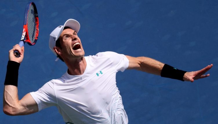 Andy Murray serving