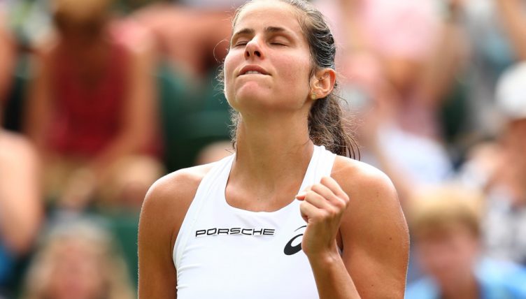 Julia Goerges celebrating