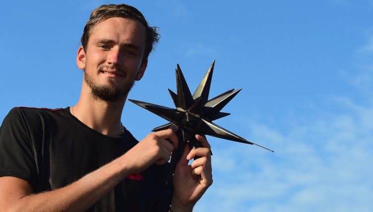 Daniil Medvedev with the Winston-Salem Open trophy