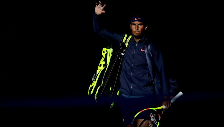Rafael Nadal arrives on court