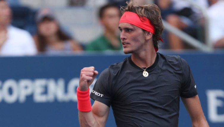 Alexander Zverev celebrates at US Open