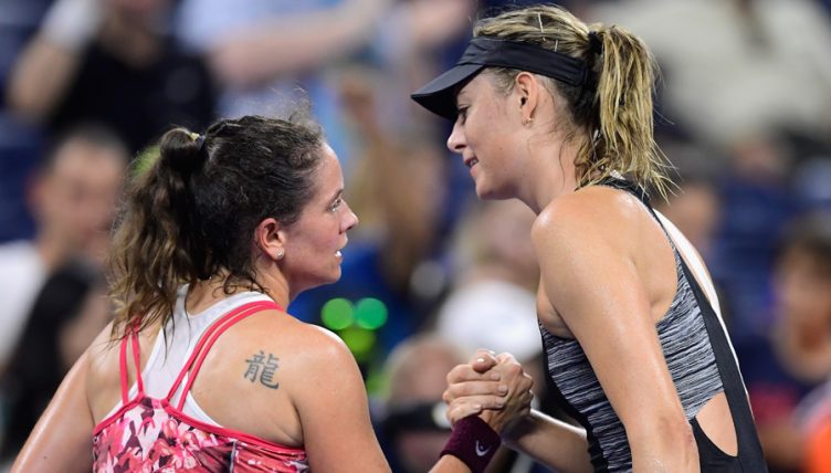 Maria Sharapova with Patty Schnyder at US Open