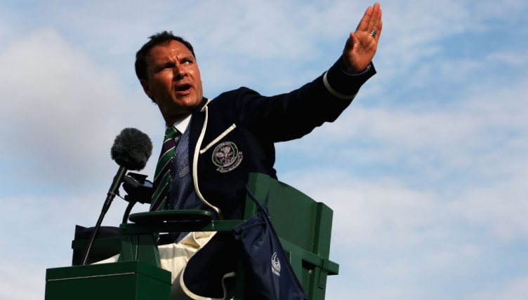 Chair umpire Mohamed Lahyani