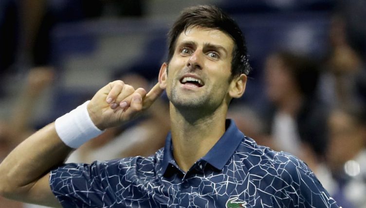 Novak Djokovic performing