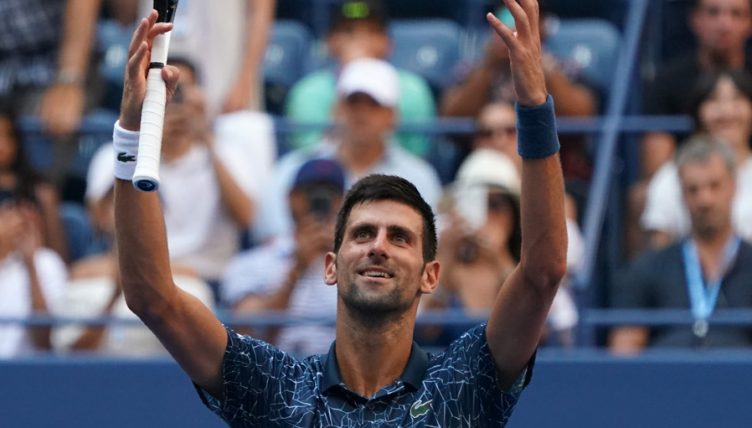 Novak Djokovic celebrates