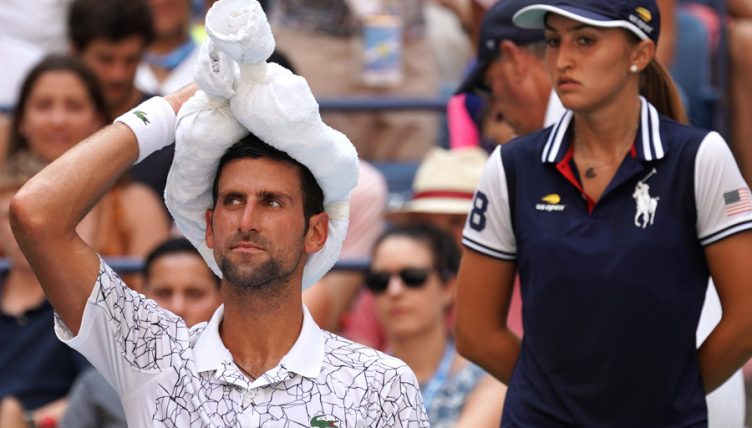 Novak Djokovic cools off at US Open