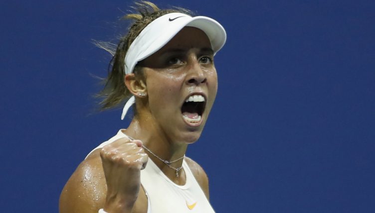 Madison Keys celebrates US Open