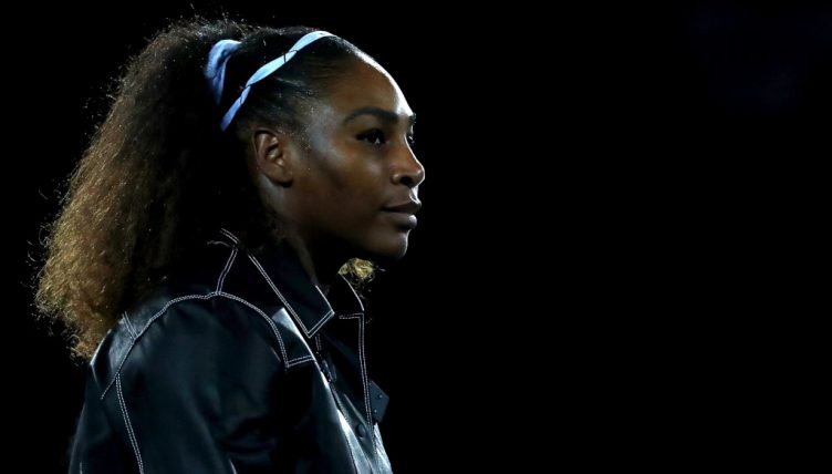 Serena Williams arrives on court