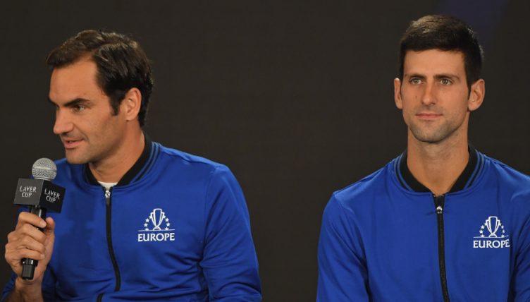 Roger Federer and Novak Djokovic at the Laver Cup