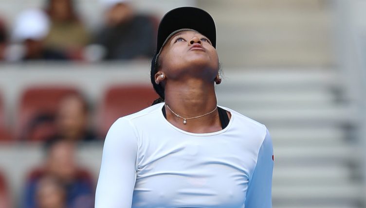 Naomi Osaka looking up