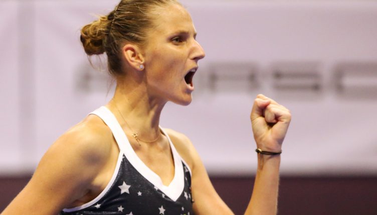 Karolina Pliskova celebrates