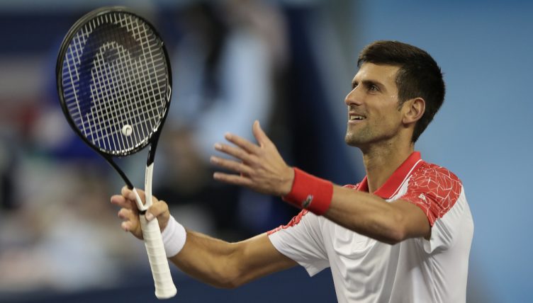 Novak Djokovic celebrates
