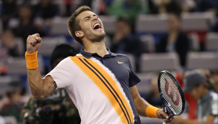 Borna Coric celebrates