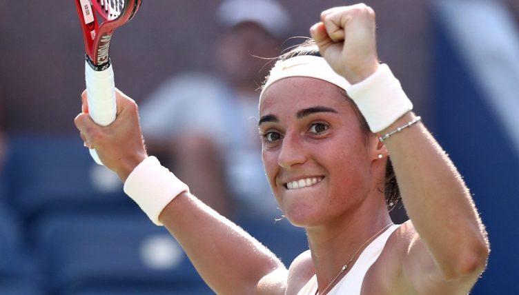 Caroline Garcia celebrates