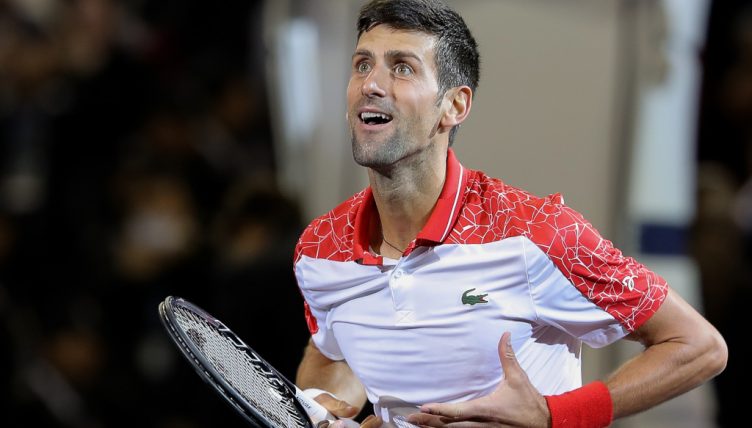 Novak Djokovic celebrates