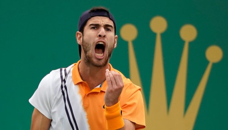 Karen Khachanov celebrates