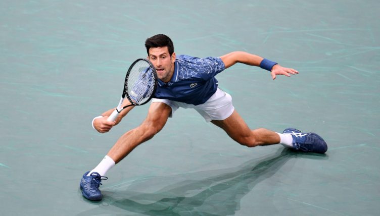 Novak Djokovic on the run