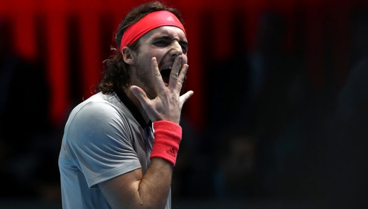 Stefanos Tsitsipas in action