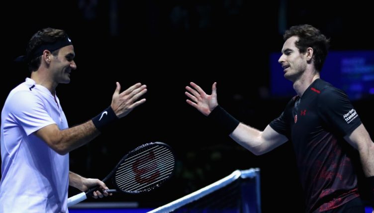 Roger Federer and Andy Murray shaking hands