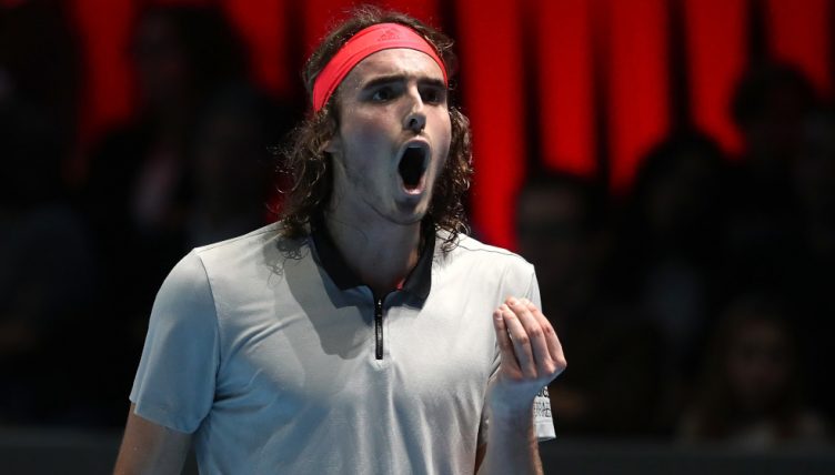 Stefanos Tsitsipas in action