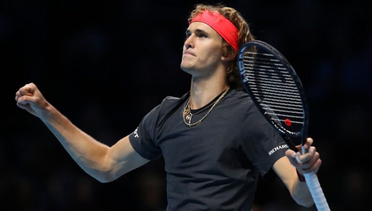 Alexander Zverev celebrates at ATP Finals