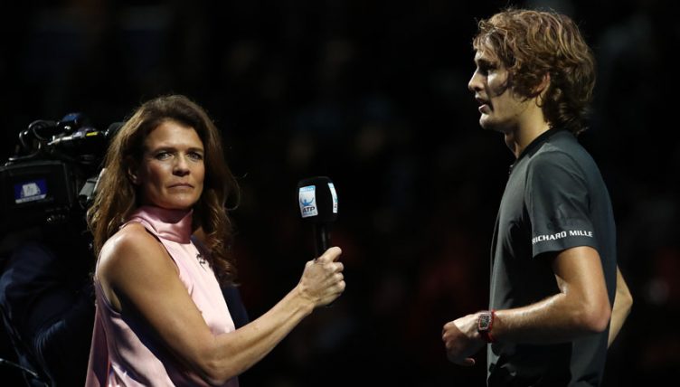 Alexander Zverev and Annabel Croft