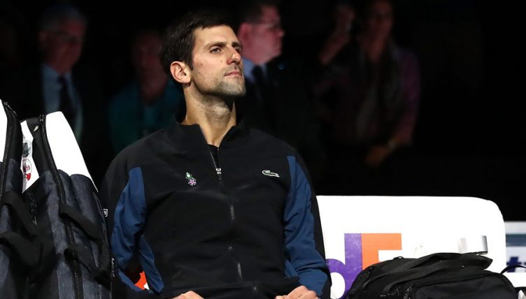 Novak Djokovic pensive