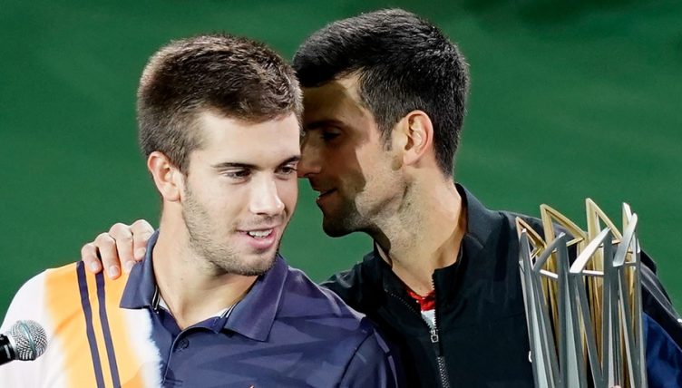 Borna Coric and Novak Djokovic