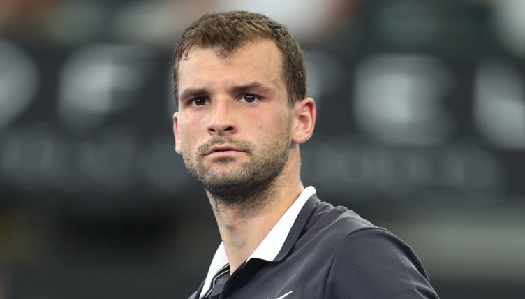 Grigor Dimitrov reacts at Brisbane International