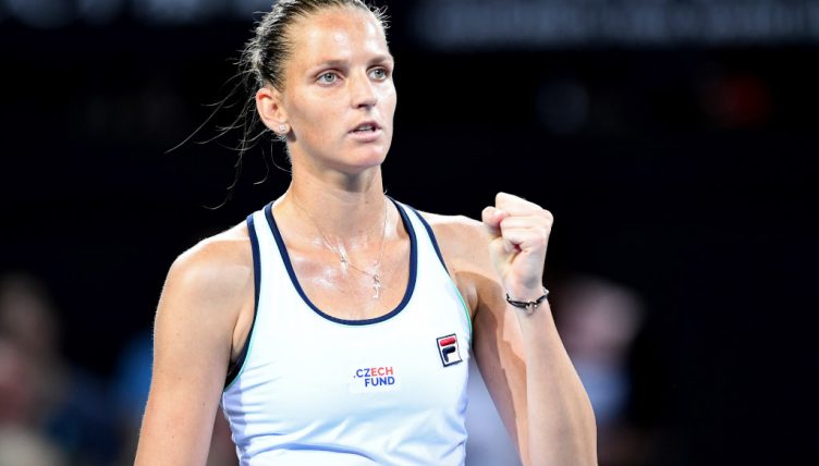 Karolina Pliskova celebrates