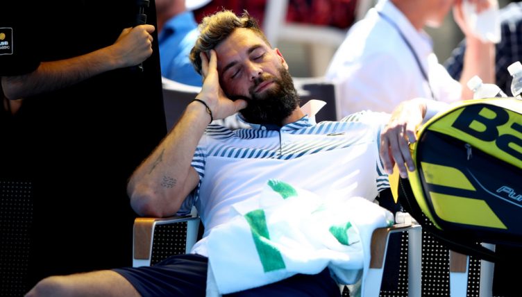 Benoit Paire taking a nap
