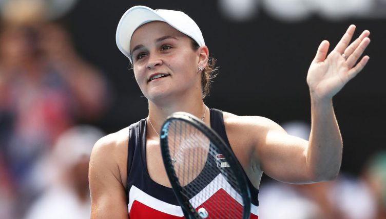Ashleigh Barty celebrates