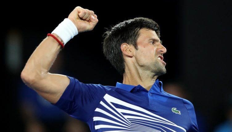 Novak Djokovic celebrates