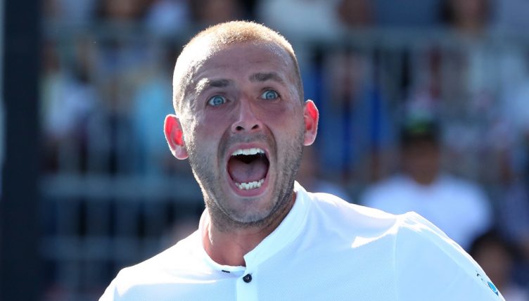 Dan Evans screaming